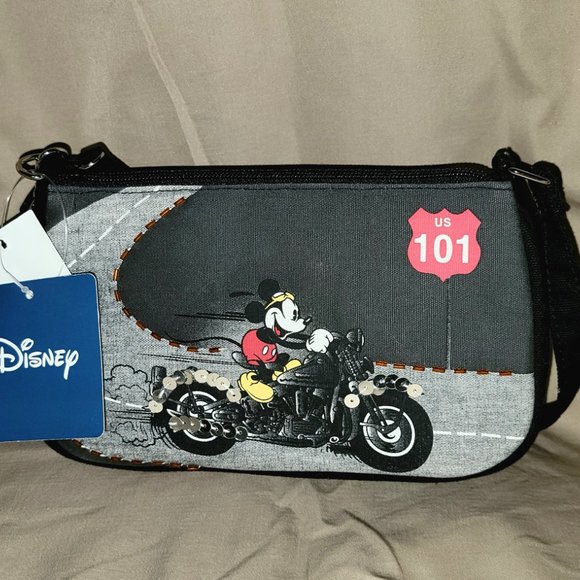 Vintage Disney Mickey Mouse on Motorcycle Highway 101 Purse - Picture 3 of 4